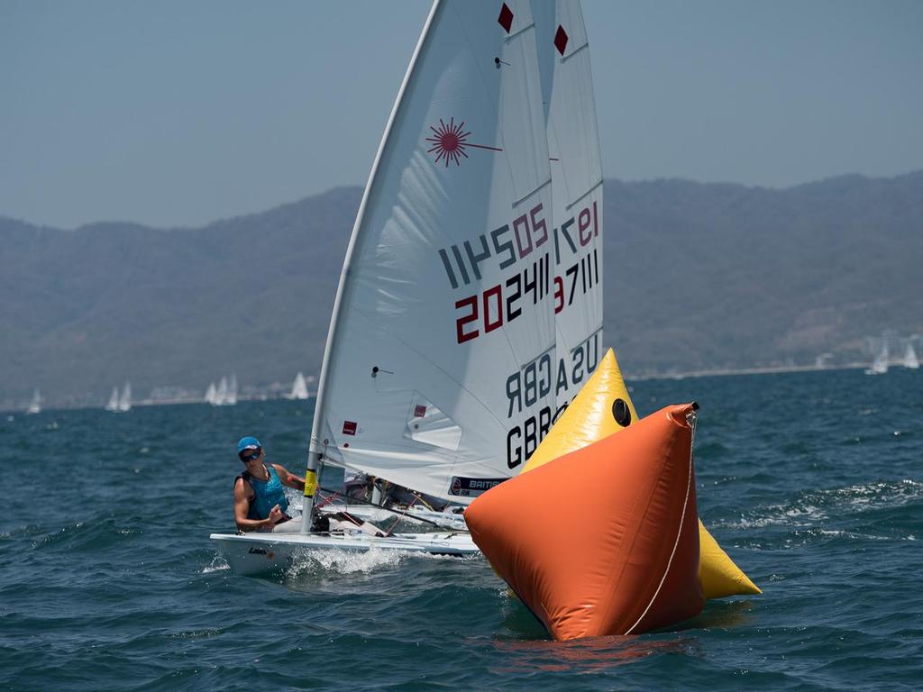 Alison Young (GBR) is chased by Paige Railey (USA)  - Day 7, 2016 Laser Radial World Championships, Mexico © JLDigitalMedia http://jldigitalmedia.zenfolio.com/
